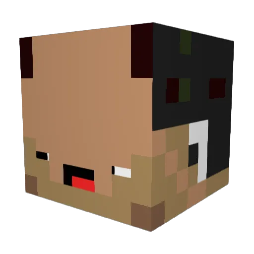 Garnele Minecraft avatar head, 3D render