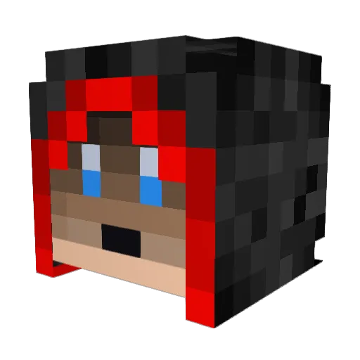 Garretthered Minecraft avatar head, 3D render