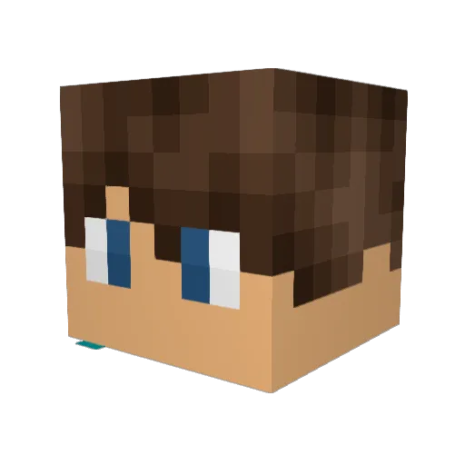 Garrettreee Minecraft avatar head, 3D render
