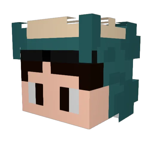 Garrolate Minecraft avatar head, 3D render