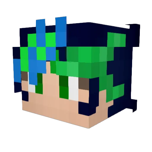 Garsche Minecraft avatar head, 3D render