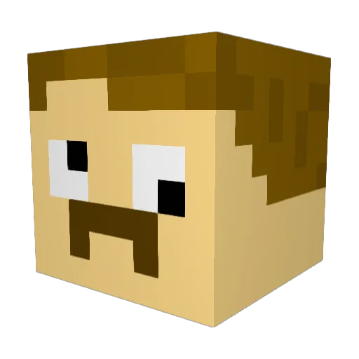 Garsonx Minecraft avatar head, 3D render