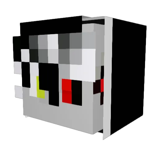 Garuchan Minecraft avatar head, 3D render