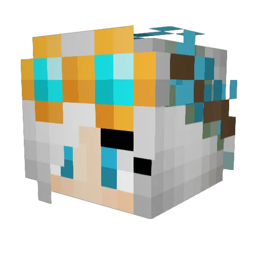 GasW0lf Minecraft avatar head, 3D render