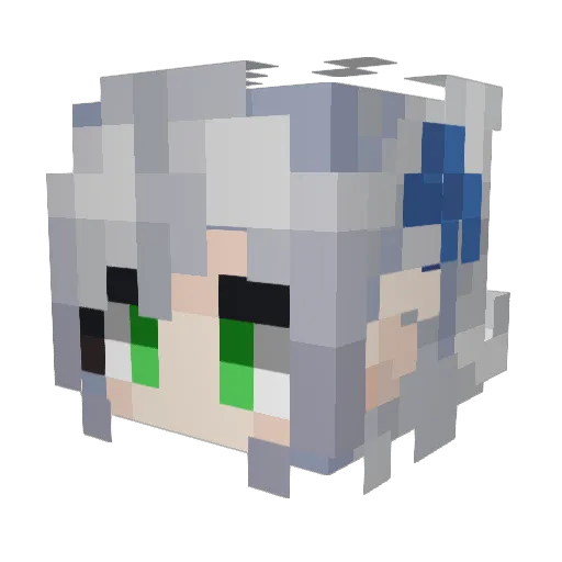 GasterCat Minecraft avatar head, 3D render