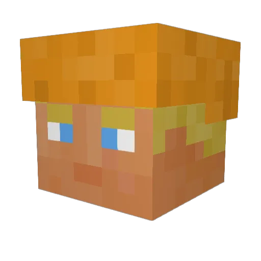Gastolini Minecraft avatar head, 3D render