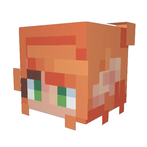 GataAlina Minecraft avatar head, 3D render