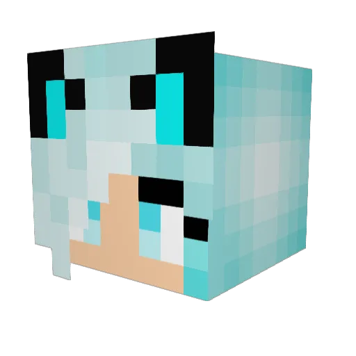 GataDasNeves Minecraft avatar head, 3D render