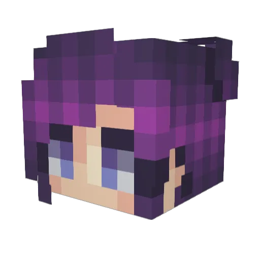 GataLila Minecraft avatar head, 3D render