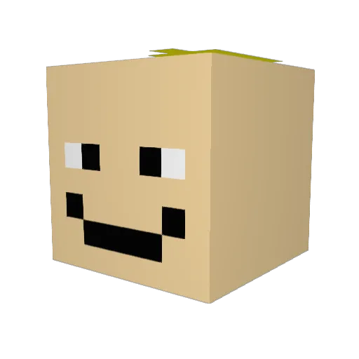 Gateauland Minecraft avatar head, 3D render