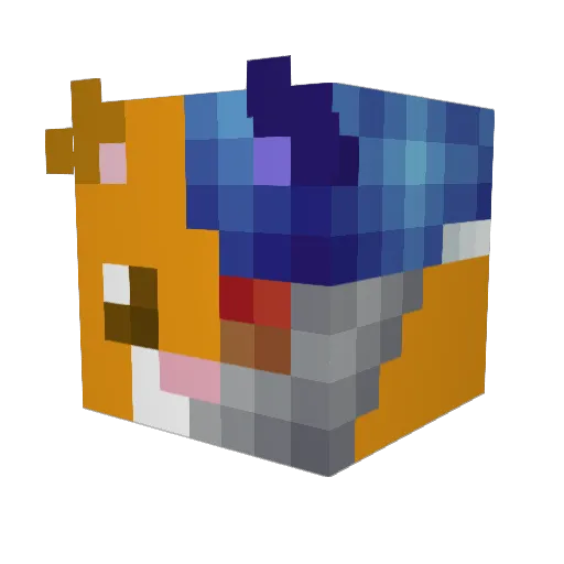 GatitoConSueter Minecraft avatar head, 3D render