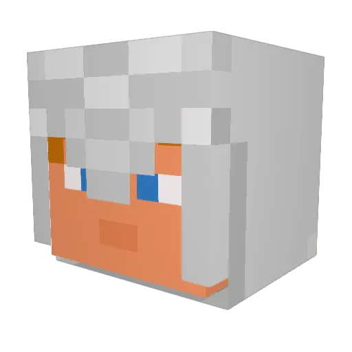 Gatmao Minecraft avatar head, 3D render