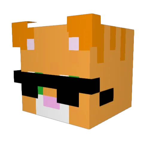 GatoDivino Minecraft avatar head, 3D render