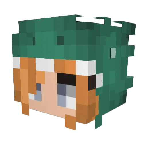 GatoLover Minecraft avatar head, 3D render