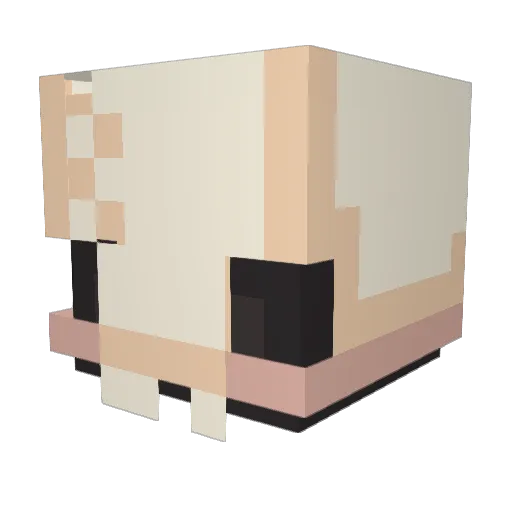 GatoNeko Minecraft avatar head, 3D render