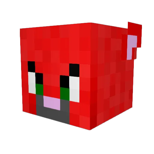 GatoVermelho Minecraft avatar head, 3D render