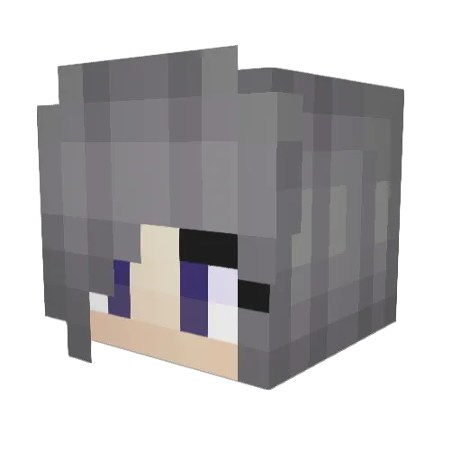Gatogami Minecraft avatar head, 3D render