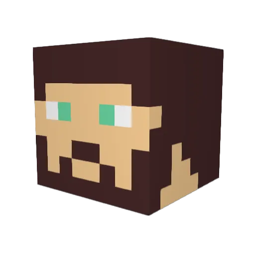 Gatorskin Minecraft avatar head, 3D render
