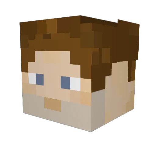 GatsbyW Minecraft avatar head, 3D render