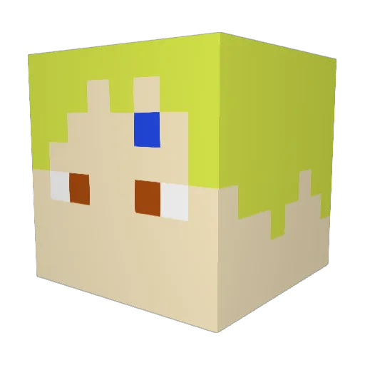 Gattekaa Minecraft avatar head, 3D render