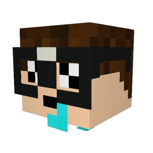 Gattreeal Minecraft avatar head, 3D render