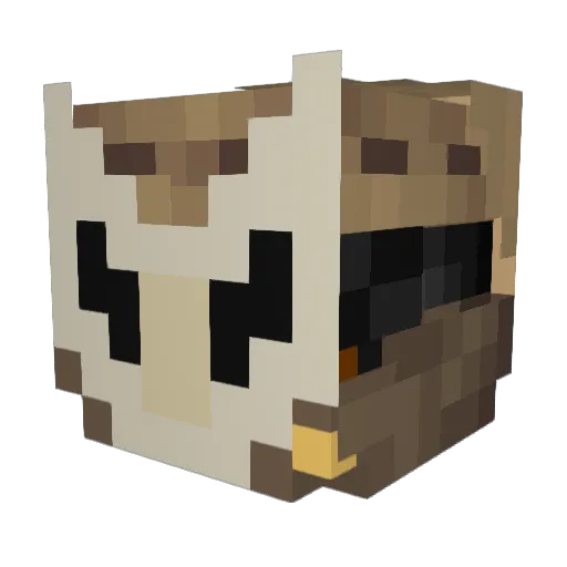 Gattsie Minecraft avatar head, 3D render