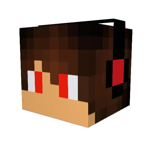 Gatzze Minecraft avatar head, 3D render