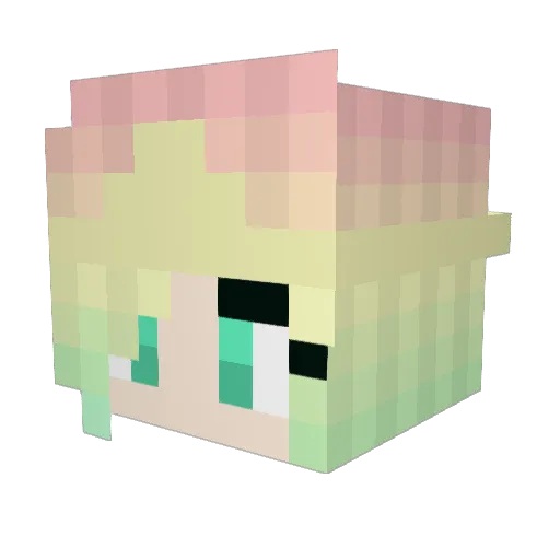 GaupaXY Minecraft avatar head, 3D render