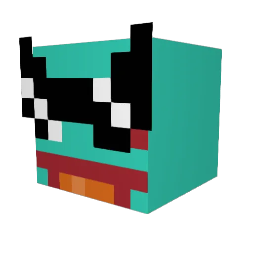 GaurdCat Minecraft avatar head, 3D render