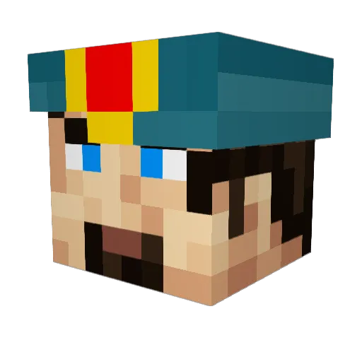 Gauss517 Minecraft avatar head, 3D render