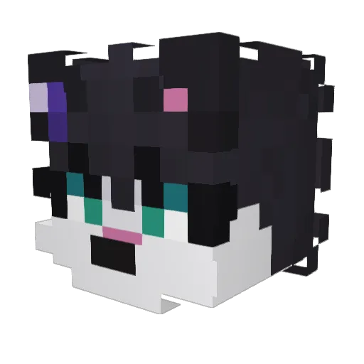 GayFemFox Minecraft avatar head, 3D render