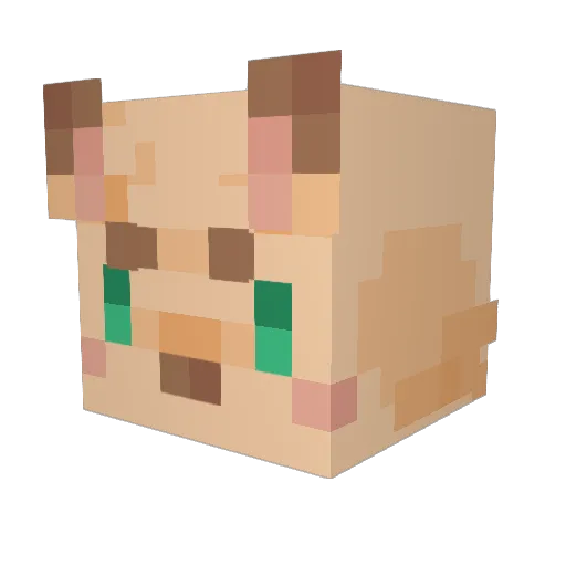 GaymerKat Minecraft avatar head, 3D render