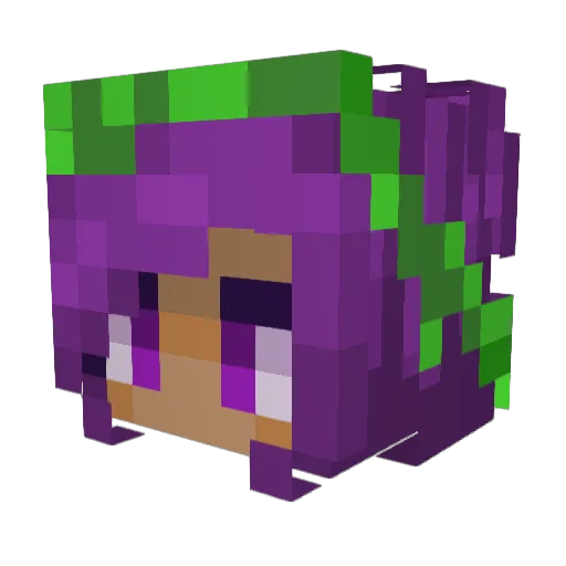 Gaymerbun Minecraft avatar head, 3D render