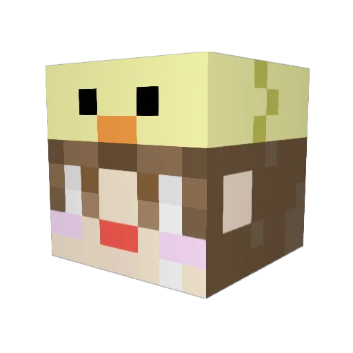 GayoonE Minecraft avatar head, 3D render