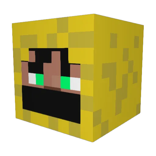 GazdarGaming Minecraft avatar head, 3D render