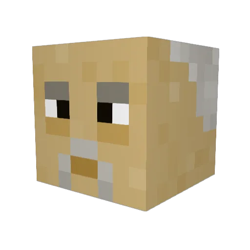 Gazetok Minecraft avatar head, 3D render