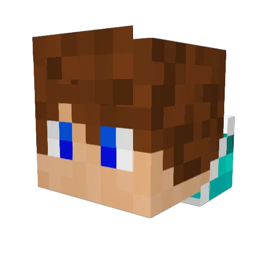 Gazicraft Minecraft avatar head, 3D render