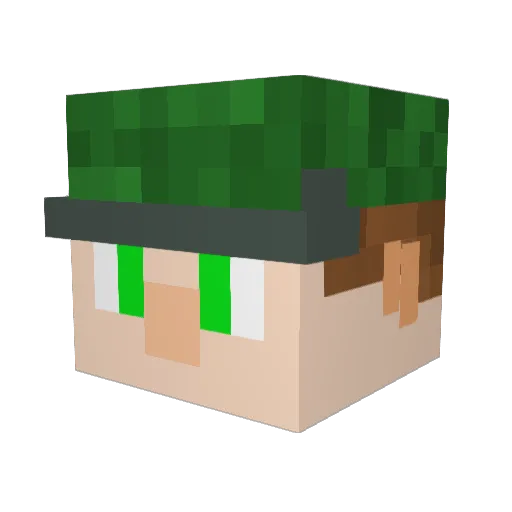 GazmanianGaming Minecraft avatar head, 3D render