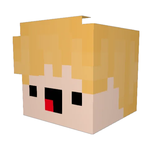 Gazzoop Minecraft avatar head, 3D render