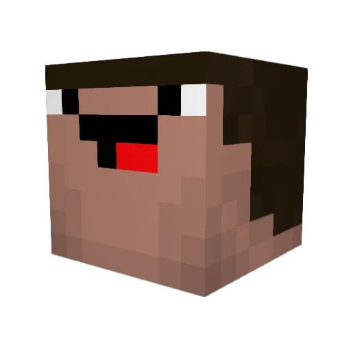 GeHug Minecraft avatar head, 3D render