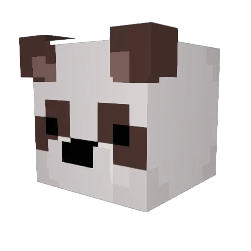 GePanda Minecraft avatar head, 3D render