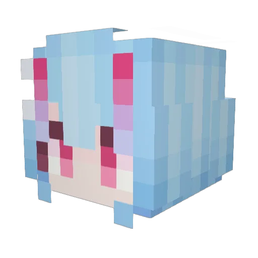 Ge_Lan Minecraft avatar head, 3D render