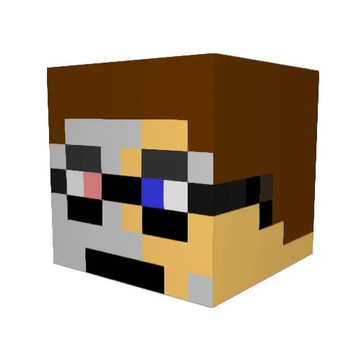 Gear71 Minecraft avatar head, 3D render