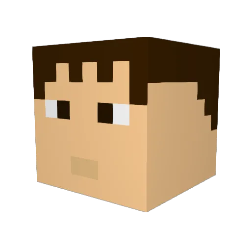 Gearo Minecraft avatar head, 3D render