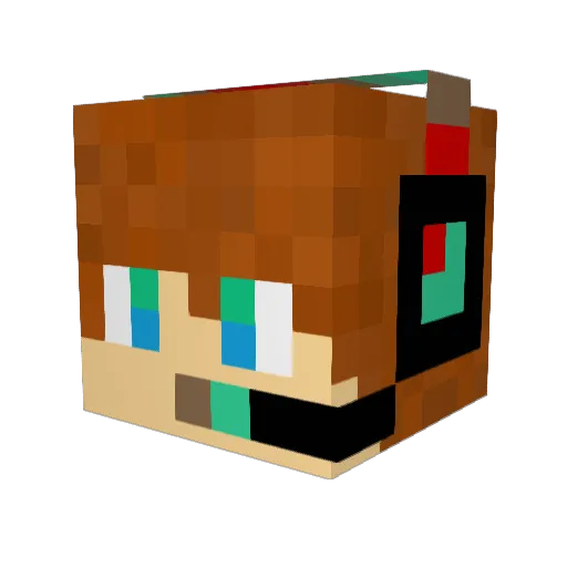 Gearshifted Minecraft avatar head, 3D render