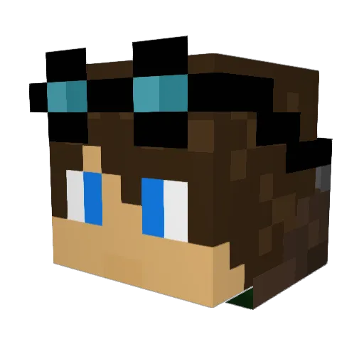 Gearsworth Minecraft avatar head, 3D render