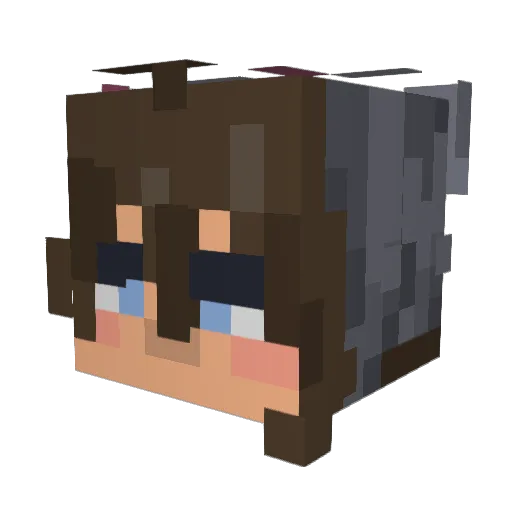 Geblum Minecraft avatar head, 3D render