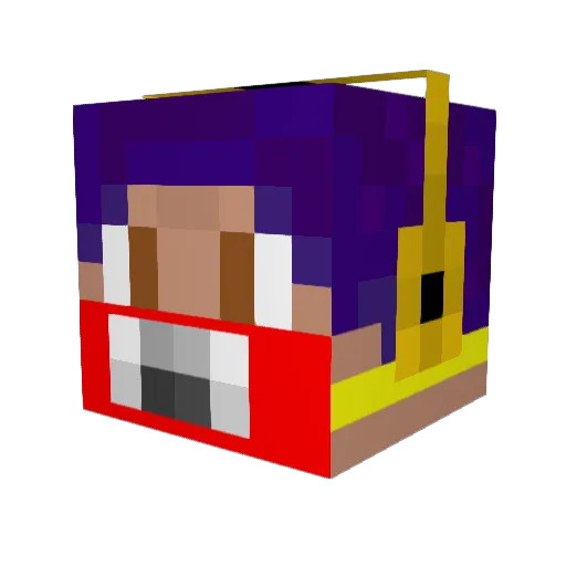 Gecham Minecraft avatar head, 3D render