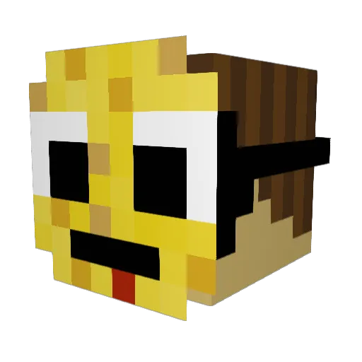 GeckGamer Minecraft avatar head, 3D render