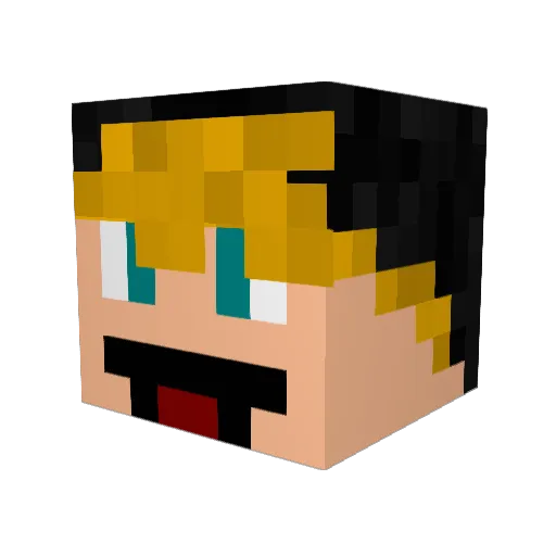 Geckatan Minecraft avatar head, 3D render